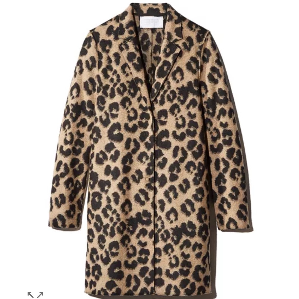 HARRIS WHARF LONDON Leopard Print Jacket Designer Fall Wool Coat NEW IT 38 - Picture 3 of 16